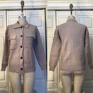 Womens Cyrus button front cardigan in beige color, size XS